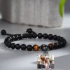 Personalized Photo Projection Bracelet for Men, Beaded Bracelet with Photo Picture Inside, Memorial Gift, Anniversary Gift for Him