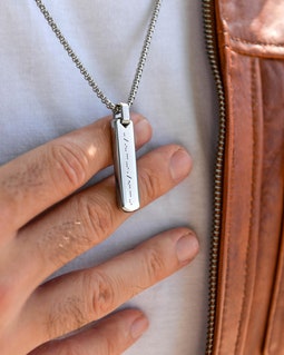 Personalized Morse Code Necklace - Stainless Steel Custom Name Pendant
