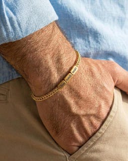 Custom Men's Gold Bracelet, Personalized Gift For Dad, Engraved Jewelry For Men, Name Necklace, Kids Name Bracelet, Husband Gift, Christmas