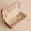 Pink Velvet Jewelry Case by Caitlyn Minimalist • Minimalist Travel Jewelry Box • Delicate Keepsake Box • Christmas Gift for Friend • XR012